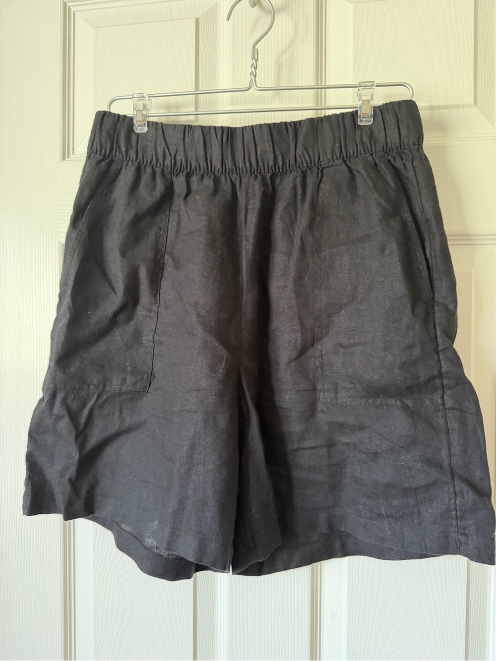 C&C California Black High-Waist Linen Shorts - Picture 2 of 4
